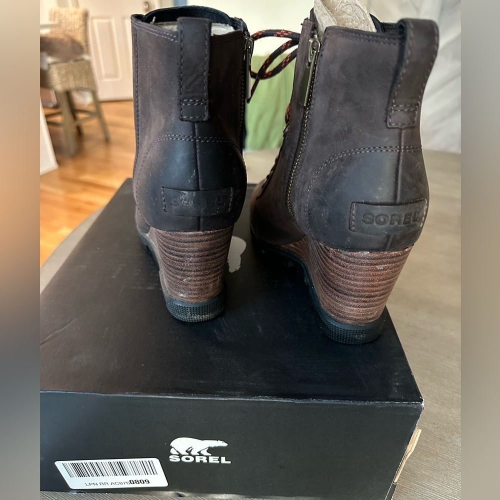 Sorel Joan uptown lace blackened Brown Lace-Up Boots 8.5 - Picture 5 of 5